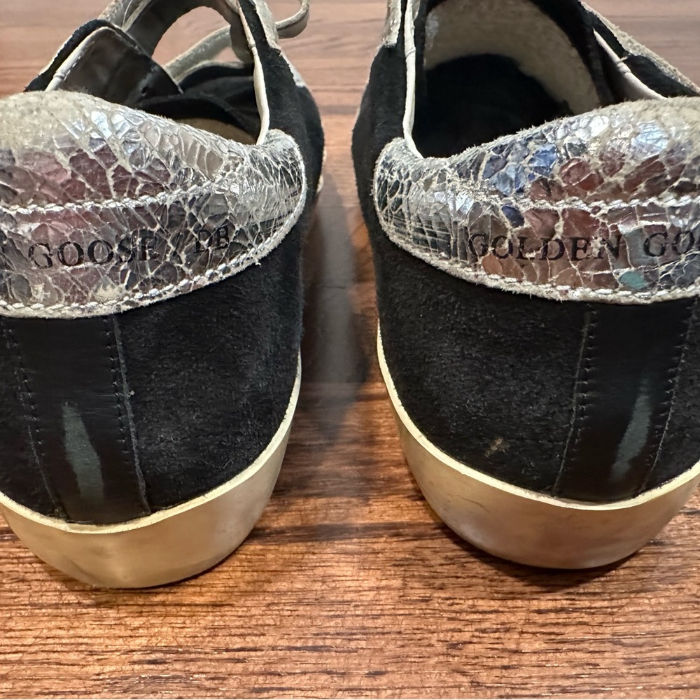 Golden Goose Black & Silver SSTAR GGDB Velcro Sneakers, Sz. 8 - Picture 16 of 16